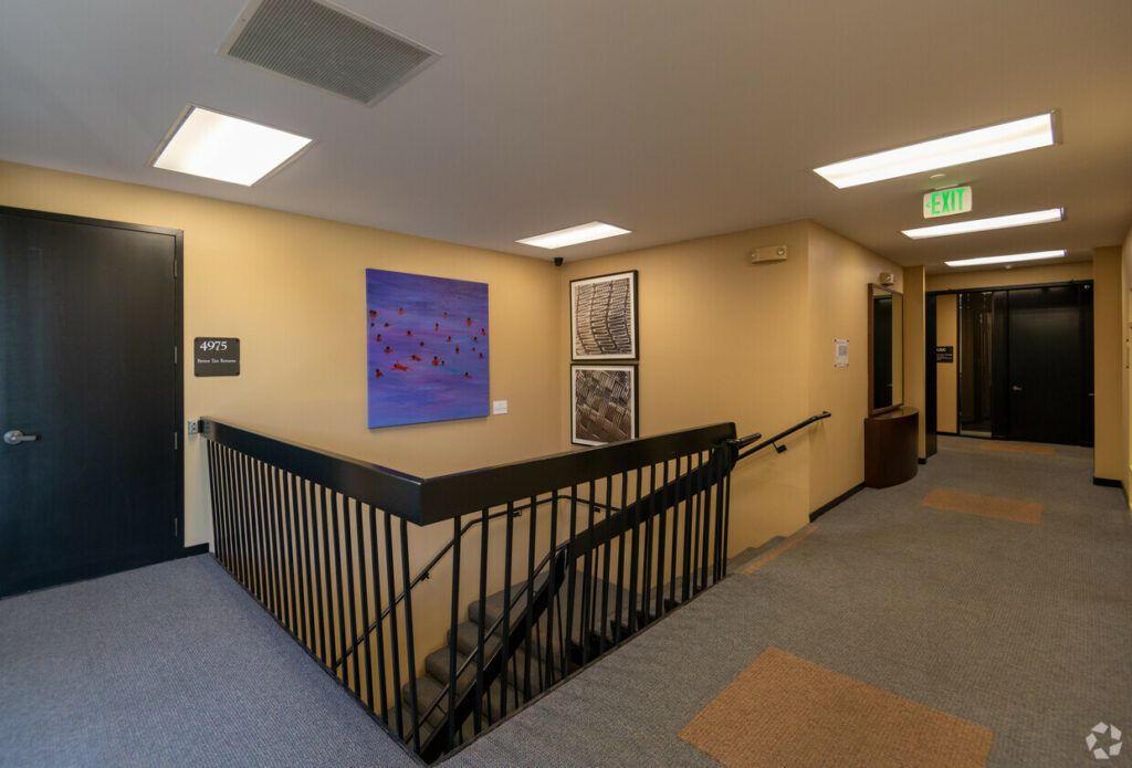 Common area stairwell and hallway.